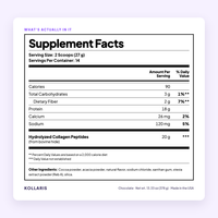 Supplement Facts panel - 2 scoops (27 g), 14 servings, 20 g hydrolyzed collagen peptides