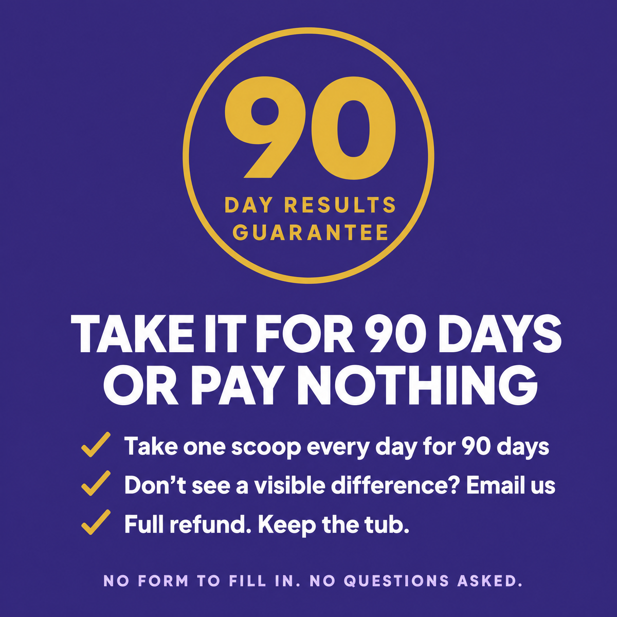 90-day results guarantee - take it for 90 days or pay nothing